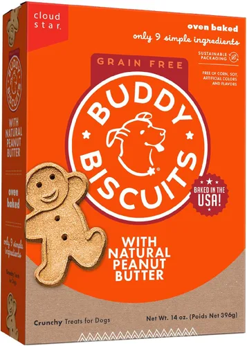 Vista 11 de Buddy Biscuits Caja de 14 oz. de galletas crujientes sin granos para perros hechas con pollo natural asado