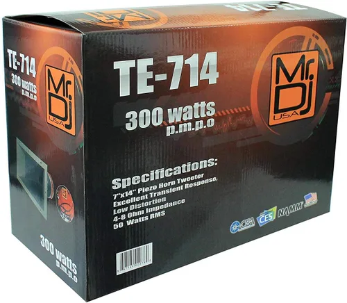Vista 4 de MR DJ TE-714 7"x14" 300W PRO Audio PA/DJ Wide Screw-ON Tipo Piezo Tweeter