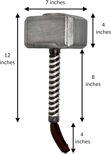 Vista 2 de Marvel: Avengers Endgame Thor Mjolnir Hammer accesorio para disfraz