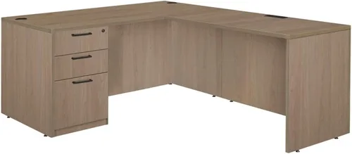 Vista 8 de Regency L-Desk With Return Legacy Single Full Pedestal 66" x 30" Caoba