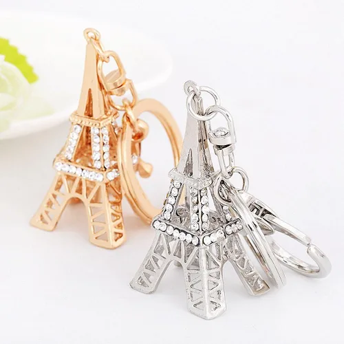 Vista 3 de Llavero para mujer, diseño de torre de metal Eiffel talla única