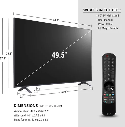 Vista 3 de LG 50UP8000PUR Smart TV UHD de 50 pulgadas 4K con Alexa incorporado (2021)