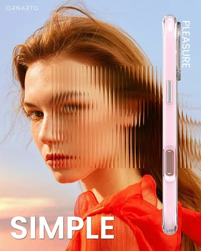 Vista 6 de ORNARTO Air Case para iPhone 16 Pro Max Transparente, Compatible con MagSafe, Funda de Protección contra Caídas de Grado Militar con Air-Pink Rosa