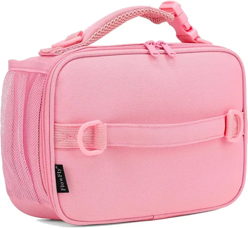 Vista 19 de Flowfly - Lonchera para niños, bolsa escolar aislada duradera con correa de hombro y soporte para botellas, minihielera térmica resistente al agua