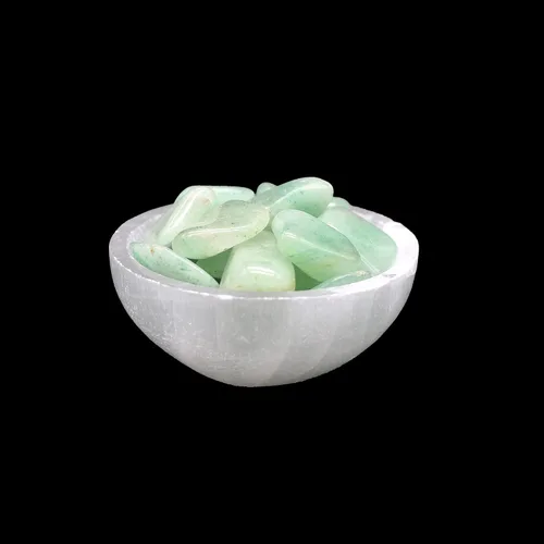 Vista 7 de Soul Sticks Cuenco de selenita de 3 pulgadas relleno de piedra semicristal y curativa de selenita pura, cuenco decorativo de carga de cristal de 7