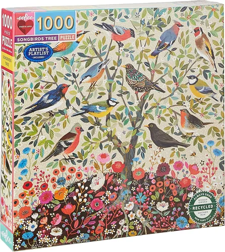 Vista 15 de eeBoo Rompecabezas de 1000 piezas con diseño de gato de naturalista para adultos, cuadrado de 23 x 23 pulgadas, fabricado con tablero reciclado