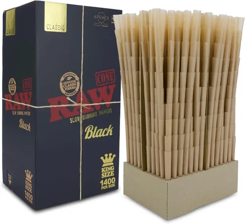 Vista 5 de RAW Black Classic 1400ct Conos preollados a granel