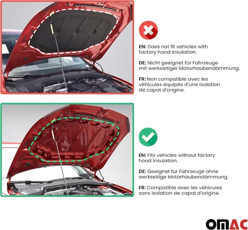 Vista 3 de OMAC Sujetador con capucha para VW Beetle 2012-2019 negro a cuadros 1 pieza