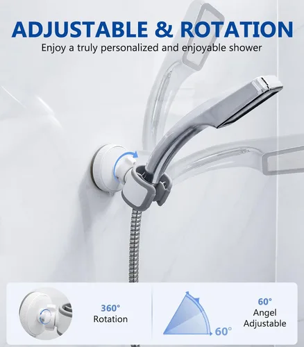 Vista 4 de Soporte ajustable para cabezal de ducha con ventosa