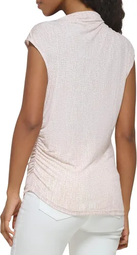 Vista 3 de Calvin Klein Blusa de jersey mate sin mangas con dobladillo angular, para mujer