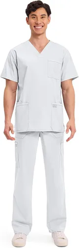 Vista 88 de Cherokee WW Professionals WW695 - Camisa de uniforme sanitario para hombre, con cuello en V