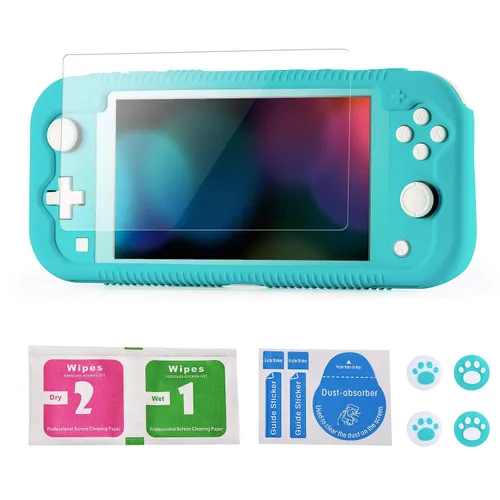 Vista 9 de Teyomi Protective Case Compatible with Nintendo Switch Lite, Silicone Protective Cover for Nintendo Switch Lite with Tempered Glass Screen