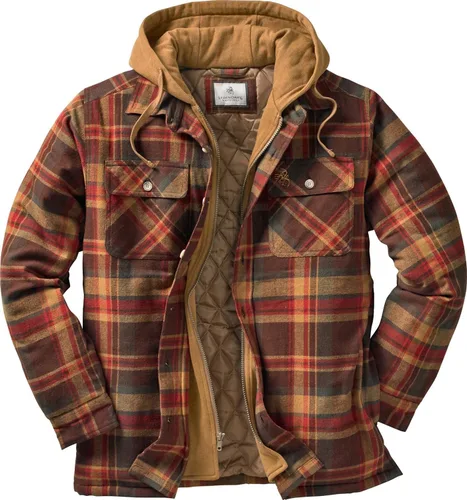 Vista 13 de Legendary Whitetails - Chaqueta Maplewood tipo camisa con capucha para hombre Cuadros de bisonte antiguo