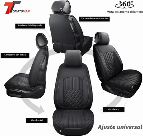 Vista 7 de Tomatoman Fundas de asiento compatibles con Ford Focus Nissan Frontier Pathfinder Mitsubishi Outlander Chevy Equinox Hyundai Elantra Toyota