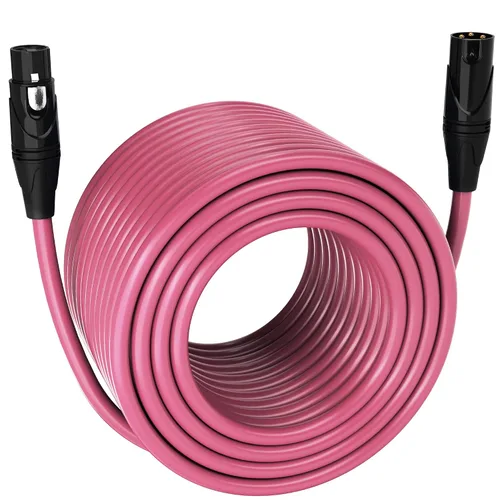 Vista 160 de LyxPro Cable de micrófono XLR hembra a macho de ángulo recto de 3 pines de 1.5 pies para altavoces amplificados, interfaz de audio, rendimiento