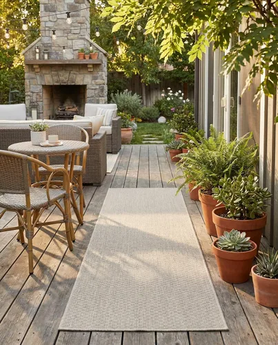 Vista 46 de Rugs.com Outdoor Solid Collection - Alfombra de pelo plano beige de 2 x 3 pulgadas, perfecta para entradas, cocinas, rincones de desayuno, piezas