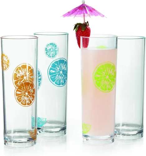 Vista 5 de G.E.T. 9-1-SAN-CL-EC - Vasos altos de plástico sin BPA, 9 onzas, transparentes, pequeños (juego de 4)