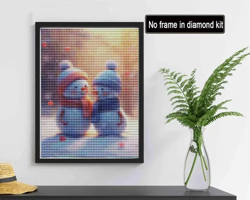 Vista 2 de Reofrey Kits de pintura de diamantes para adultos, muñeco de nieve de Navidad, arte de diamantes de Navidad, taladro completo redondo con diamantes