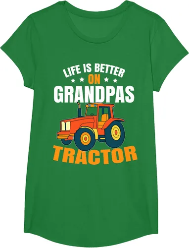 Vista 77 de Life Is Better On Grandpas Tractor Kids Farm Tractor Boy Camiseta, Negro