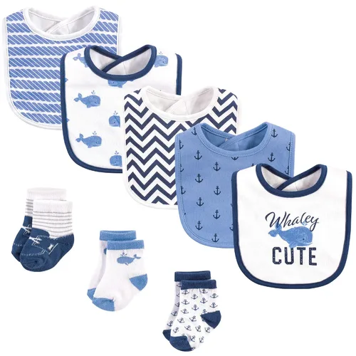Vista 30 de Hudson Baby Conjunto de babero y calcetines unisex de algodón para bebé, Tamaño único Chica Calabaza