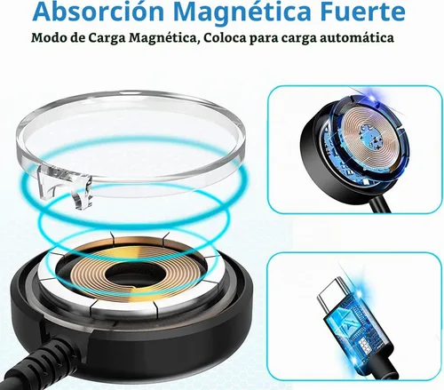 Vista 6 de Cargador USB C Samsung Galaxy Watch 3 4 5 6, cable de carga magnética compatible con Samsung Galaxy Watch 6/6 Classic/ 5 Pro/ 5/4/ 4 Classic/ 3