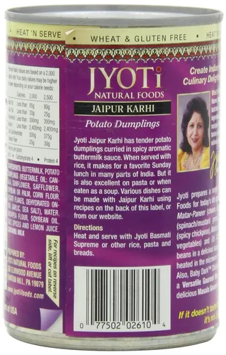 Vista 4 de Jyoti Jaipur Karhi, 12 latas de 15 oz cada una, todo natural, producto de Estados Unidos, sin gluten, vegetariano, sin BPA