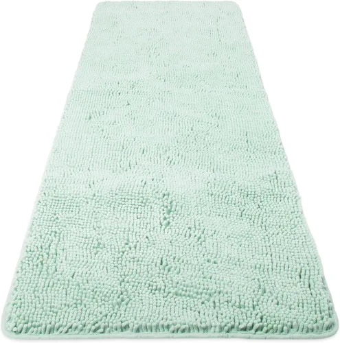 Vista 274 de Yeaban Alfombra de pasillo de baño de 24 x 72 pulgadas, antideslizante, alfombra de baño larga de felpilla gruesa, absorbente y lavable, alfombra