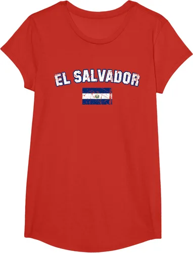 Vista 50 de EL SALVADOR Bandera Vintage Hombres Mujeres Niños Camiseta EL SALVADOR