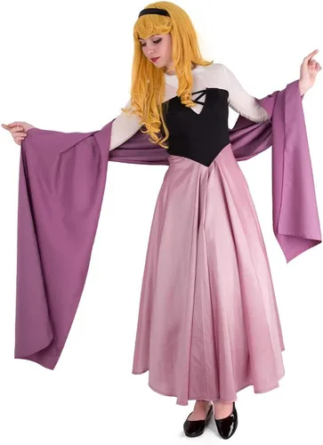 Vista 5 de Cosplay.fm Disfraz de princesa vintage para mujer, vestido campesino con chal enagua