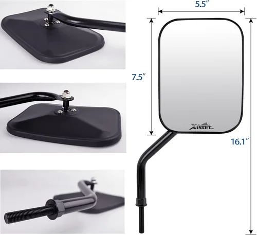 Vista 5 de Xislet - Reemplazo de espejo para puertas fuera para Jeep Wrangler JK CJ YJ JL & Unlimited, espejos laterales sin puerta - Instalación más rápida