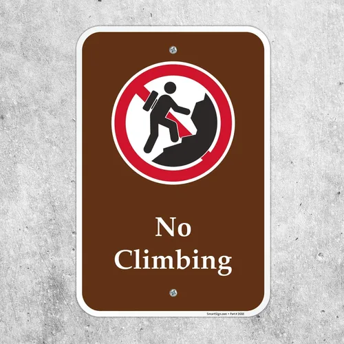 Vista 4 de Letrero de campamento "No Climbing" de SmartSign Aluminio de 12 x 18 pulgadas