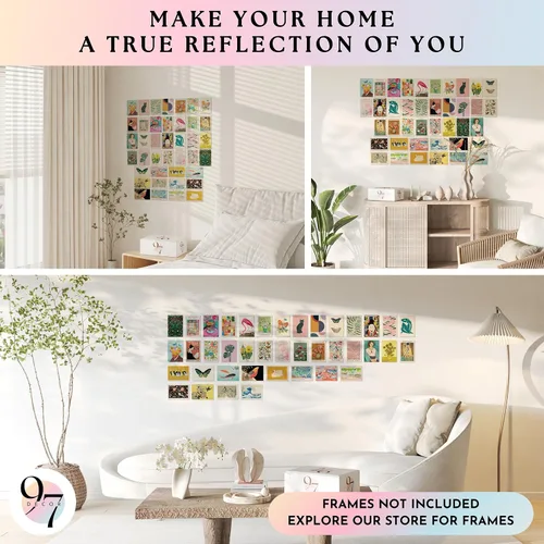 Vista 4 de 97 Decor Impresiones artísticas de pared eclécticas – 40 pequeños kit de collage de pared ecléctico para dormitorio de adolescentes y niñas