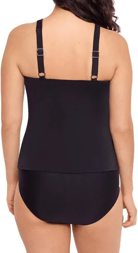 Vista 4 de Reebok Traje de baño para mujer Insta Stripe Soft Cup correa ajustable cuello alto tankini Top