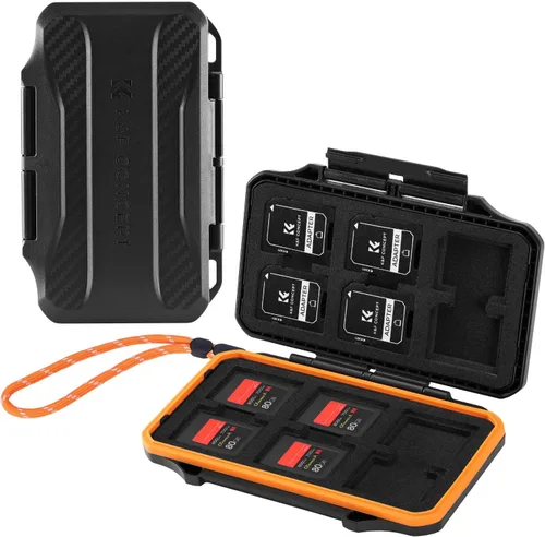Vista 11 de K&F CONCEPT Estuche de 29 ranuras para tarjetas de memoria, estuche de transporte para tarjetas SD, CF, CFexpress, Micro SD, Nano SIM y Micro SIM