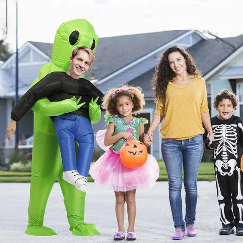 Vista 7 de Disfraz inflable de alienígena para Halloween disfraz de extraterrestre inflable para Halloween Pascua o Navidad