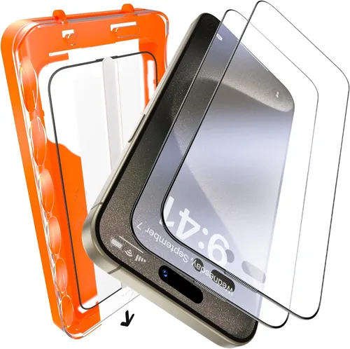 Vista 19 de UniqueMe Protector de pantalla de privacidad de 360° para iPhone 17 Pro 360°-negro