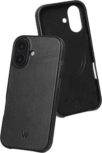 Vista 24 de Funda de teléfono delgada de cuero Wilken compatible con iPhone 15 Compatible con MagSafe y carga inalámbrica Cubierta de cuero de grano Negro