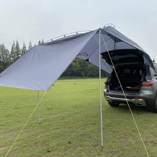 Vista 8 de Manufa Toldo de refugio portátil, para portón trasero, toldo trasero para coche, impermeable, toldo portátil, caravana, caravana, remolque, MPV