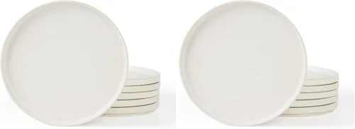 Vista 38 de famiware Star Platos de Ensalada para 6, Juego de Platos de 8 Pulgadas, Vajilla de Gres, Platos Pequeños para Postre, Ensalada, Aperitivo, Blanco