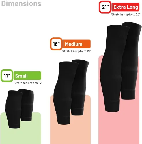 Vista 3 de Tekkerz Manga de pierna de más de 20 variaciones de color compatible con calcetines de agarre para fútbol, fútbol, hockey, rugby