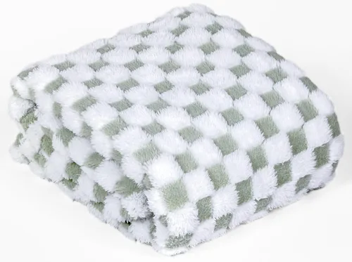 Vista 7 de Manta de lana de camello y blanco con diseño 3D a cuadros, ultra suave y peluda, de felpa para un confort acogedor. Hermoso regalo para mujeres