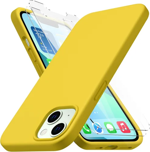 Vista 22 de CellEver Funda de silicona resistente para iPhone 12 y 12 Pro, dos protectores de pantalla de vidrio inastillables, protección militar contra Negro