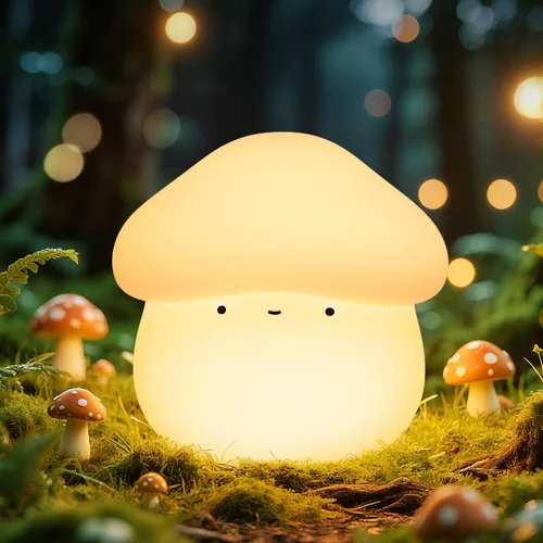 Vista 10 de Mubarek - Luz Nocturna para Niños, lámpara de luz nocturna atenuable de 16 colores, luz nocturna de silicona con control remoto para guardería