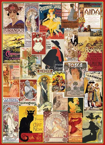 Vista 2 de EuroGraphics Ópera y teatro Vintage Collage Puzzle (1000 piezas) (6000-0935)