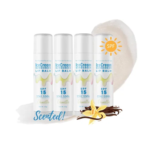 Vista 8 de IceCream Bálsamos labiales con protector solar, protector solar para labios, protector solar resistente al agua para labios, cuidado de labios