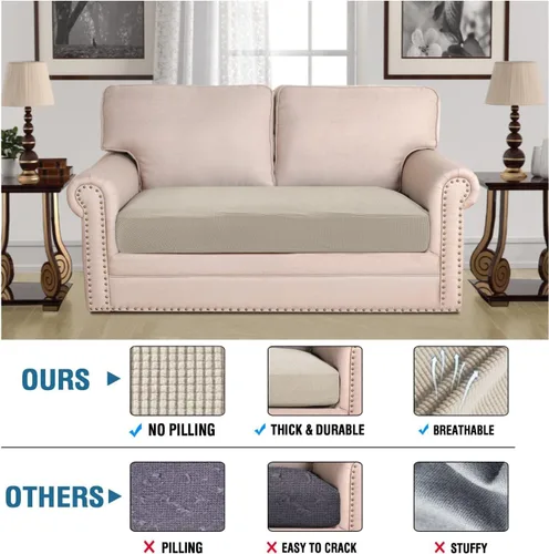 Vista 245 de H.VERSAILTEX Fundas de Cojín de Asiento Individuales Super Elásticas Fundas de Sofá Fundas de Cojín de Sofá Fundas Deslizables Juegos Tela de Sarga