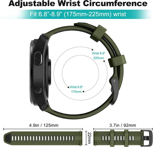 Vista 6 de OVERSTEP Compatible con Garmin Forerunner 965, 955, 945, 935, bandas intercambiables de 0.866 pulgadas de ancho para Fenix 7, Fenix 6 GPS, Fenix 5
