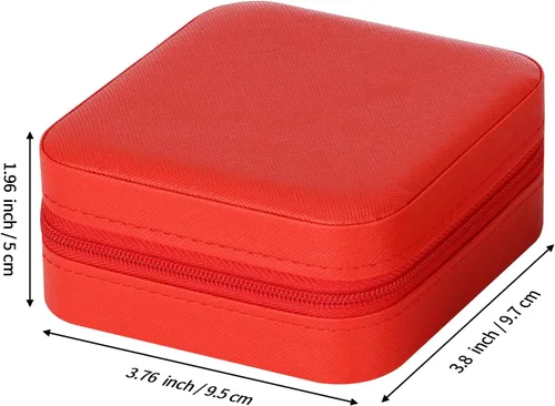 Vista 2 de LETURE Joyero pequeño de piel sintética, estuche portátil de viaje para anillos, colgantes, aretes, collares, organizador de pulseras, cajas