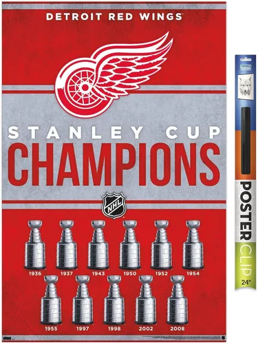 Vista 16 de Trends International NHL Detroit Red Wings - Póster de pared de Champions 23, 34 pulgadas de largo x 22.4 W, paquete de póster y montaje prémium