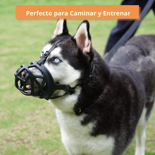 Vista 7 de BARKLESS Bozal para perro, bozal de cesta para morder, masticar y hurgar, cubierta de boca de jaula humanitaria, perfecto para acicalamiento